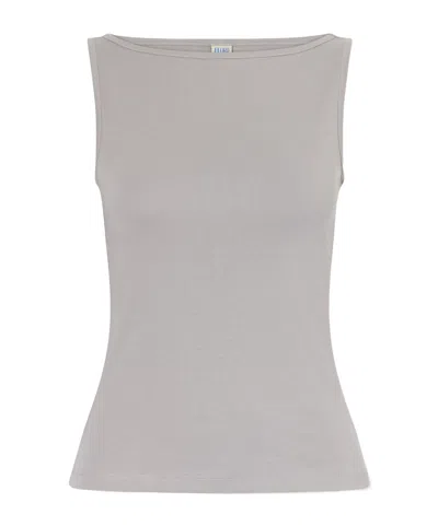 Flore Flore Timmi Ribbed Organic Cotton Tank In Gray