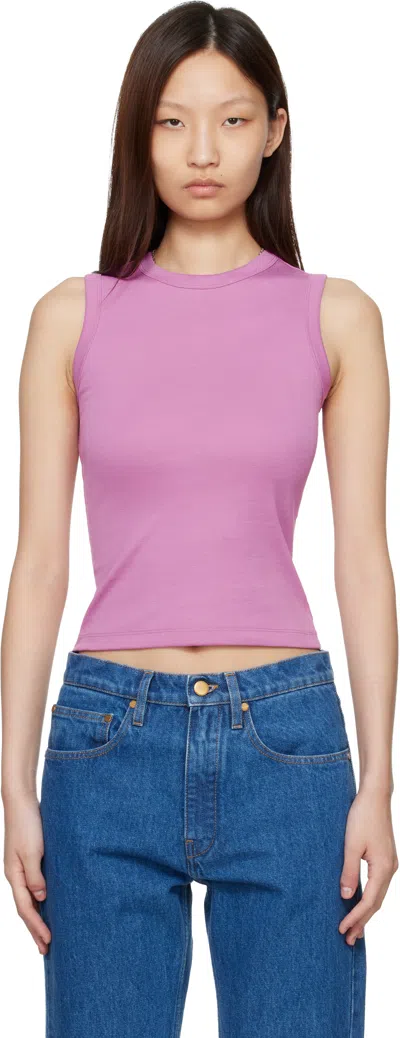 Flore Flore Esmé Ribbed Organic Cotton-jersey Tank In Pink