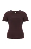 Flore Flore Ribbed Cotton Car T-shirt In Brown