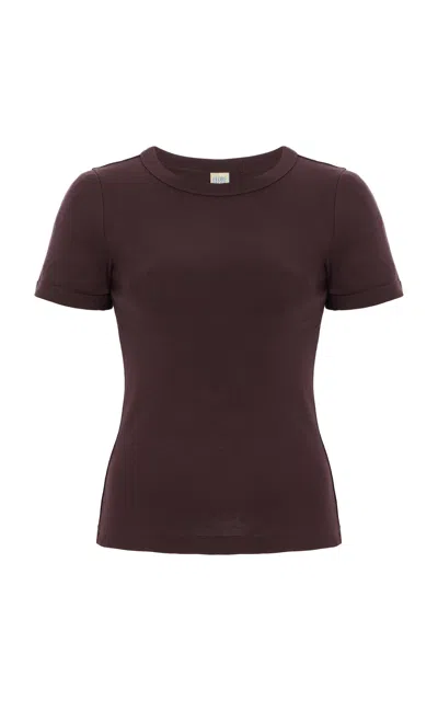 Flore Flore Ribbed Cotton Car T-shirt In Brown