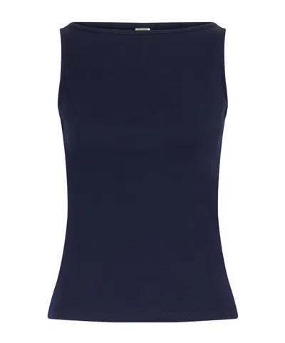 Flore Flore Timmi Ribbed Organic Cotton Tank In Blue