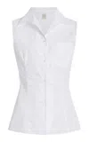 Flore Flore Roie Sleeveless Cotton Shirt In White