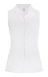 Flore Flore Roie Sleeveless Cotton Shirt In White