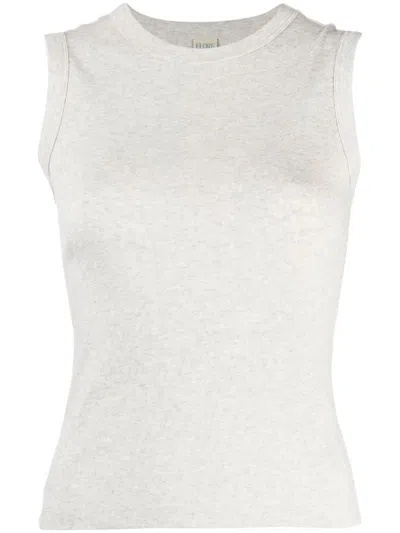 Flore Flore Round-neck Cotton Tank Top In Grey