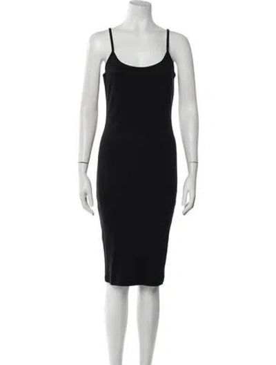 Pre-owned Flore Flore Scoop Neck Knee-length Dress In Black