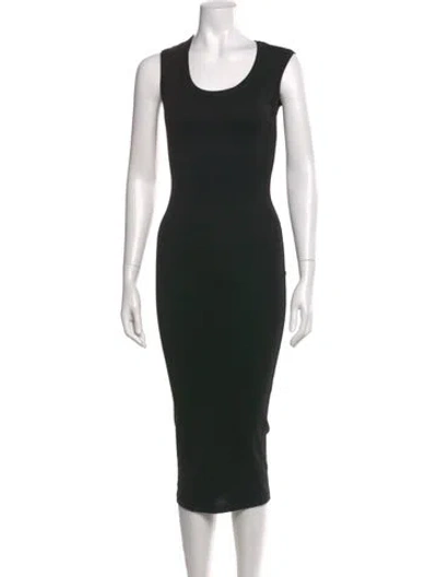 Pre-owned Flore Flore Scoop Neck Long Dress In Black