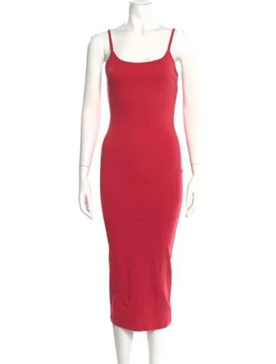 Pre-owned Flore Flore Scoop Neck Long Dress In Pink