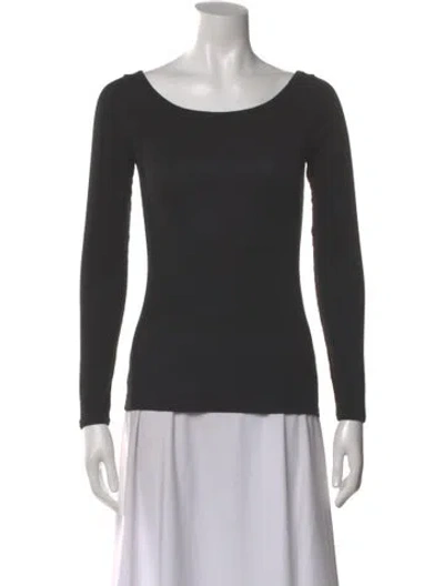 Pre-owned Flore Flore Scoop Neck Long Sleeve Top In Gray