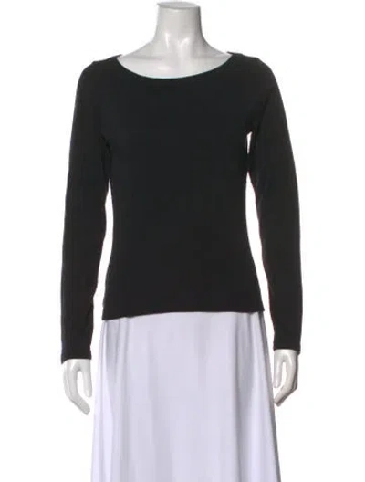 Pre-owned Flore Flore Scoop Neck Long Sleeve T-shirt In Black