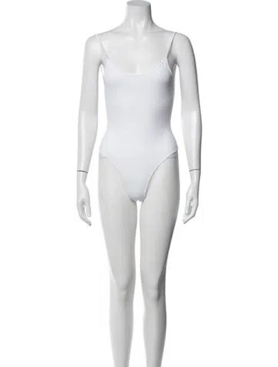 Pre-owned Flore Flore Scoop Neck Sleeveless Bodysuit In Neutrals