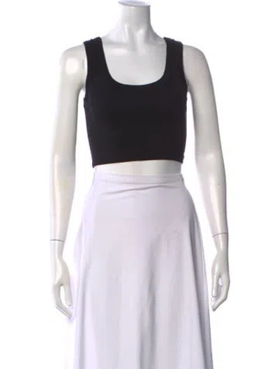 Pre-owned Flore Flore Scoop Neck Sleeveless Crop Top In White