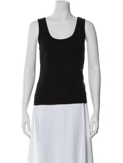 Pre-owned Flore Flore Scoop Neck Sleeveless Top In Black