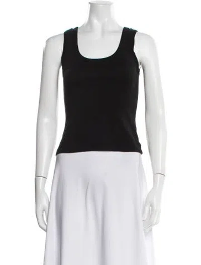 Pre-owned Flore Flore Scoop Neck Sleeveless Top In Black