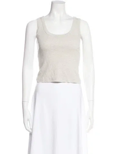 Pre-owned Flore Flore Scoop Neck Sleeveless Top In White
