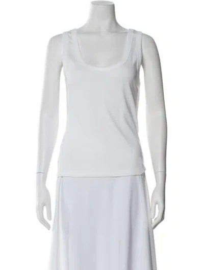 Pre-owned Flore Flore Scoop Neck Sleeveless Top In White