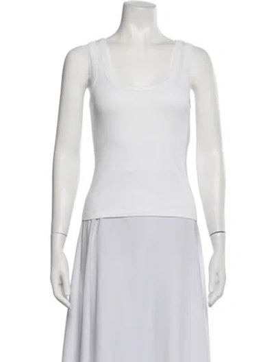 Pre-owned Flore Flore Scoop Neck Sleeveless Top In White