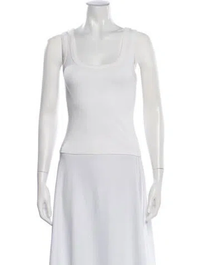 Pre-owned Flore Flore Scoop Neck Sleeveless Top In White