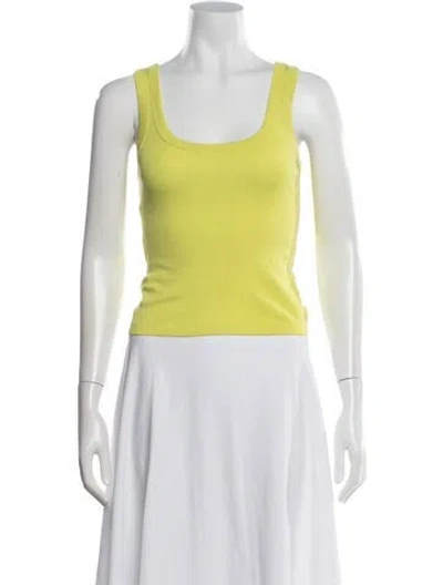 Pre-owned Flore Flore Scoop Neck Sleeveless Top In Yellow