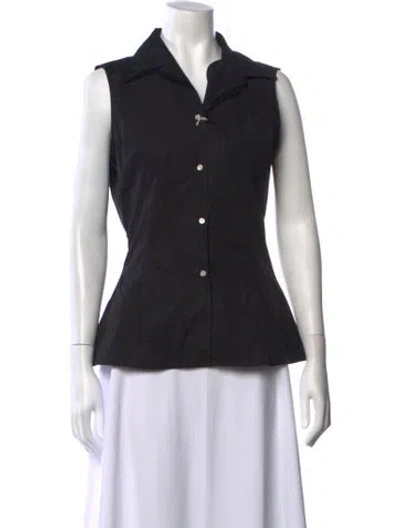 Pre-owned Flore Flore Sleeveless Button-up Top W/ Tags In Black