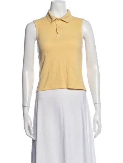 Pre-owned Flore Flore Sleeveless Polo In Yellow
