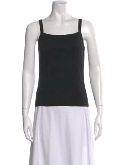 Pre-owned Flore Flore Square Neckline Sleeveless Top In Black