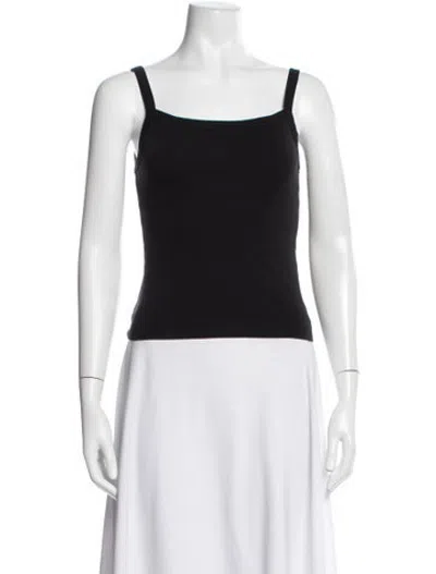 Pre-owned Flore Flore Square Neckline Sleeveless Top In Black