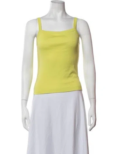 Pre-owned Flore Flore Square Neckline Sleeveless Top In Green