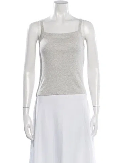 Pre-owned Flore Flore Square Neckline Sleeveless Top In Grey