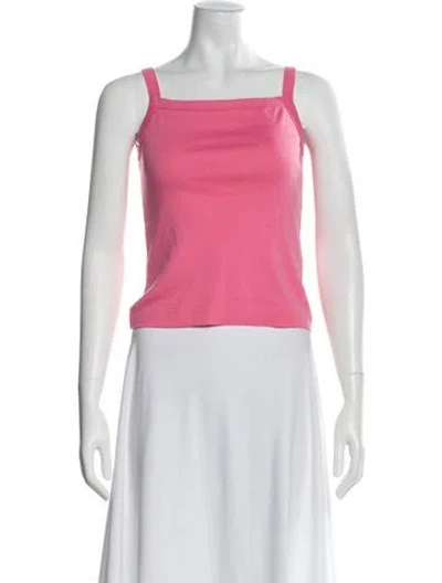 Pre-owned Flore Flore Square Neckline Sleeveless Top In Pink