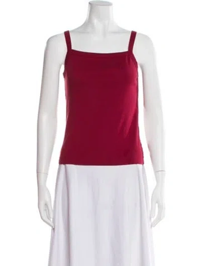 Pre-owned Flore Flore Square Neckline Sleeveless Top In Red