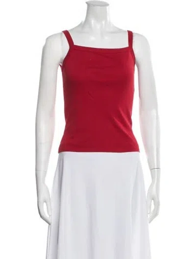Pre-owned Flore Flore Square Neckline Sleeveless Top In Red