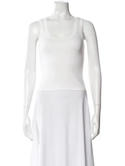 Pre-owned Flore Flore Square Neckline Sleeveless Top In White