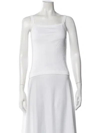 Pre-owned Flore Flore Square Neckline Sleeveless Top In White