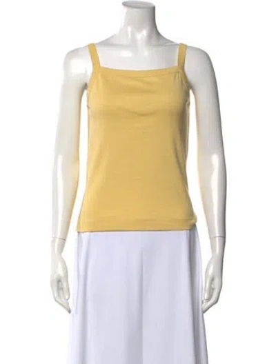 Pre-owned Flore Flore Square Neckline Sleeveless Top In Yellow