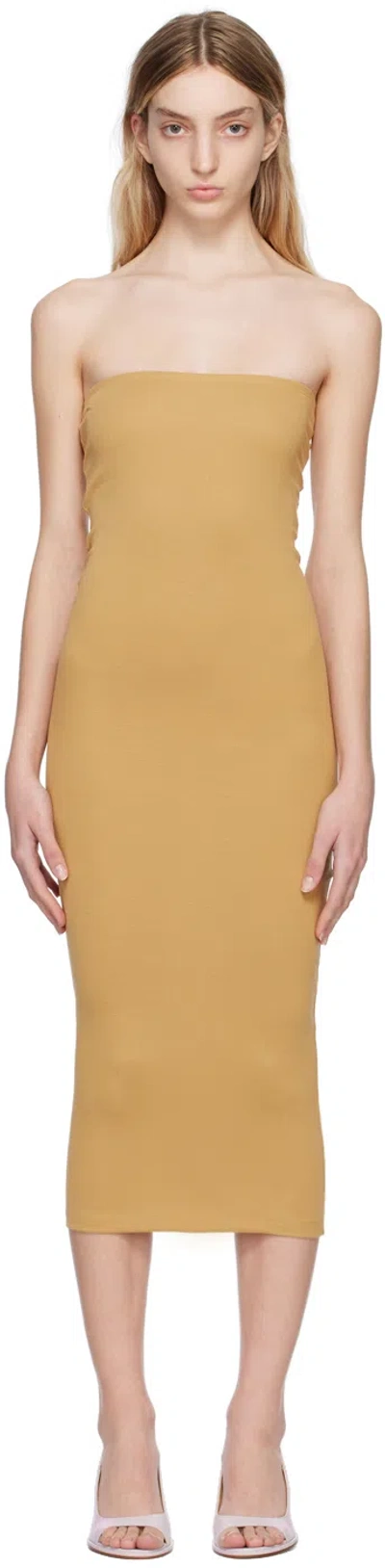 Flore Flore Ssense Exclusive Tan Liv Midi Dress In Camel