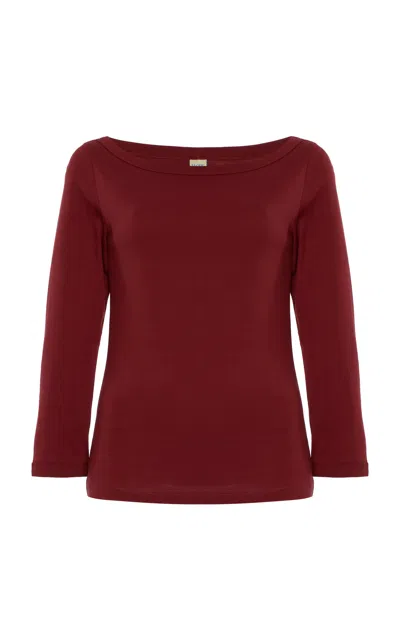 Flore Flore Steffi Organic Cotton T-shirt In Burgundy