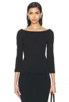 Flore Flore Exclusive Steffi Boat Neck Organic Cotton Top In Black