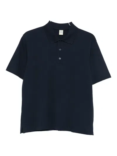 Flore Flore Three-button Cotton Polo Shirt In Blue