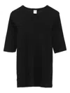 Flore Flore Three-quarter Sleeve T-shirt In Black