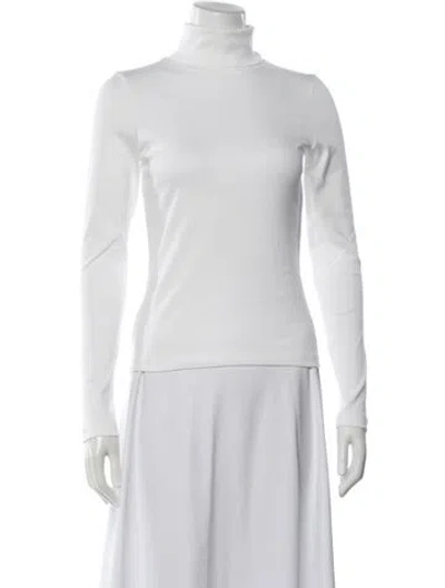 Pre-owned Flore Flore Turtleneck Long Sleeve Top W/ Tags In White