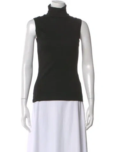 Pre-owned Flore Flore Turtleneck Sleeveless Top In Blue