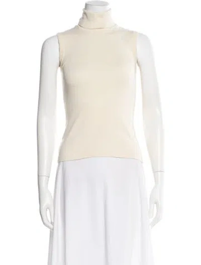 Pre-owned Flore Flore Turtleneck Sleeveless Top In Neutral