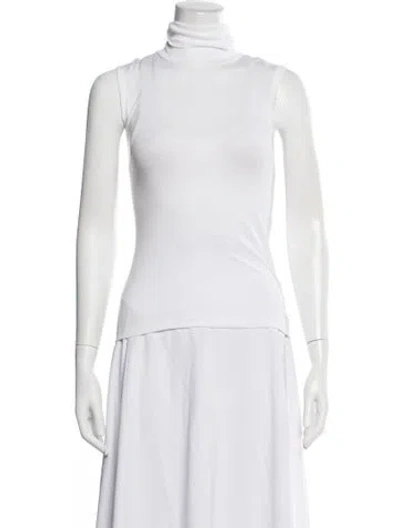 Pre-owned Flore Flore Turtleneck Sleeveless Top W/ Tags In White