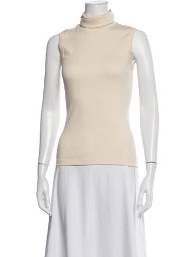 Pre-owned Flore Flore Turtleneck Sleeveless Top In Yellow
