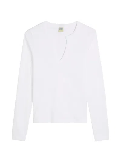 Flore Flore V-neck Long-sleeve Top In White
