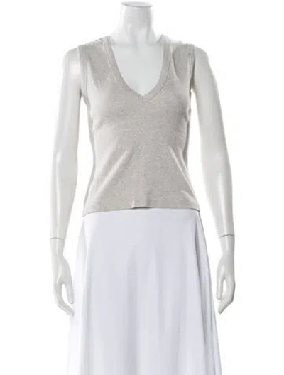 Pre-owned Flore Flore V-neck Sleeveless Top In Gray