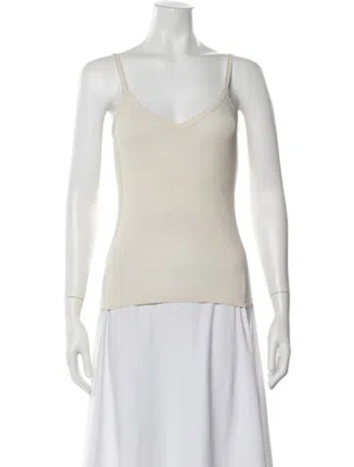 Pre-owned Flore Flore V-neck Sleeveless Top In Neutrals