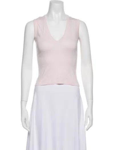 Pre-owned Flore Flore V-neck Sleeveless Top In Pink