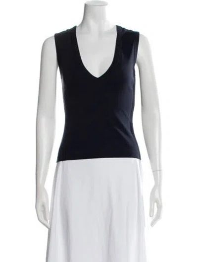 Pre-owned Flore Flore V-neck Sleeveless Top W/ Tags In Blue