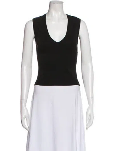 Pre-owned Flore Flore V-neck Sleeveless T-shirt In Black